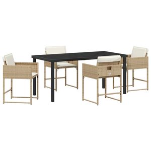 vidaXL Hage Spisegruppe 5 pcs Beige polyrotting