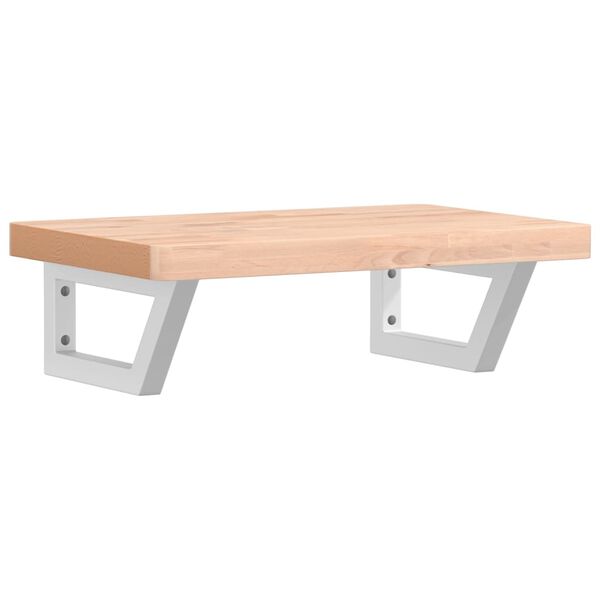 vidaXL Servanthylle veggmontert stål og heltre bøketre