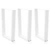 vidaXL Spisebordben V-formet 3 stk hvit 70 x (72-73,3) cm st&aring;l