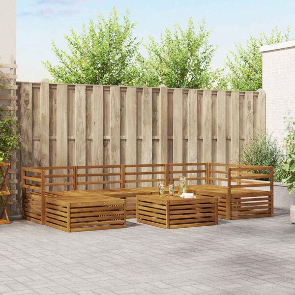 vidaXL Utend&oslash;rs sofa-sett 7 pcs Naturlig