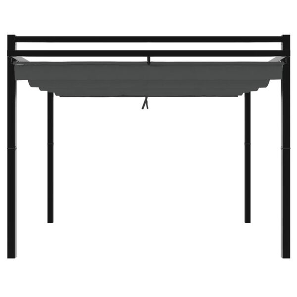 vidaXL Hagepaviljong med uttrekkbar tak antrasitt 3x3 m aluminium