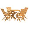 vidaXL Hagespisegruppe 5 deler heltre teak