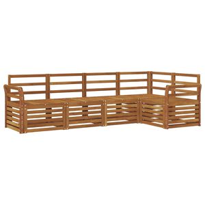 vidaXL Seksjonssofa Sett 5 pcs Naturlig Solid akasietre