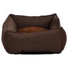 vidaXL Hundeseng brun 65x50x20 cm fleece med linutseende