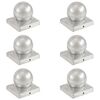 vidaXL Stolpehatter 6 stk ballformet galvanisert metall 101x101 mm