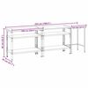 vidaXL Arbeidsbenksett med hylle med lagring Justerbar 3 pcs Grå Stål