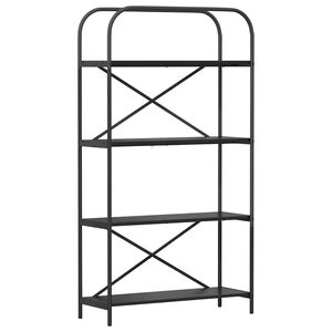 vidaXL Bokhylle 4 niv&aring;er 80 x 30 x 146 cm Konstruert tre Svart Eik