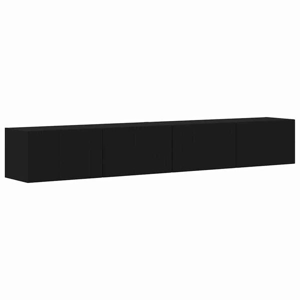 vidaXL TV Veggskap 2 pcs Svart 98 x 31 x 29,5 cm Konstruert tre