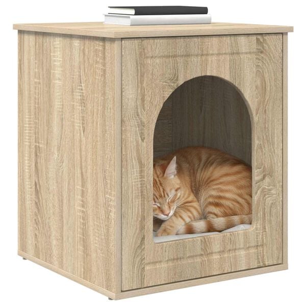 vidaXL Katt Hus Sonoma 53 x 52 x 62 cm Konstruert tre