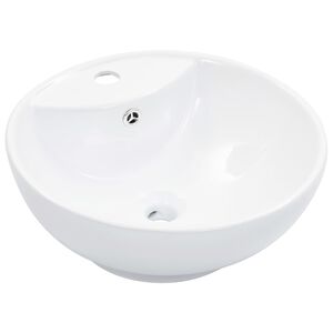 vidaXL Vask med overl&oslash;psfunksjon 46,5x18 cm keramikk hvit
