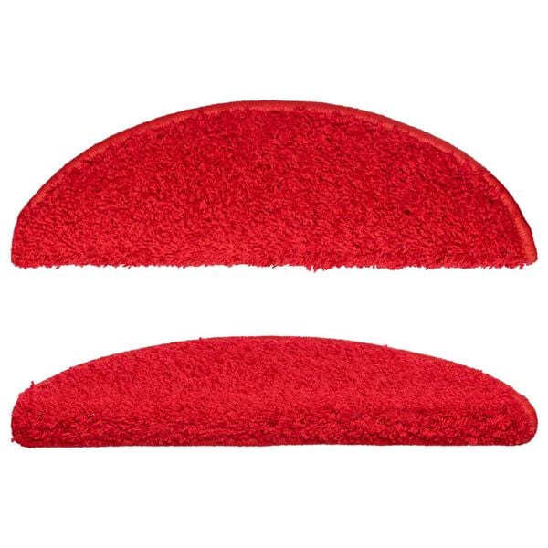 vidaXL Trappematter 15 stk 56x17x3 cm r&oslash;de halvrund