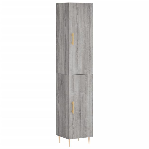 vidaXL Highboard gr&aring; sonoma 34,5x34x180 cm konstruert tre