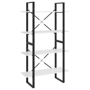 vidaXL Bokhylle 4 niv&aring;er hvit 80x30x140 cm konstruert tre