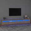 vidaXL TV-benk med LED-lys sonoma eik 270x35x40 cm