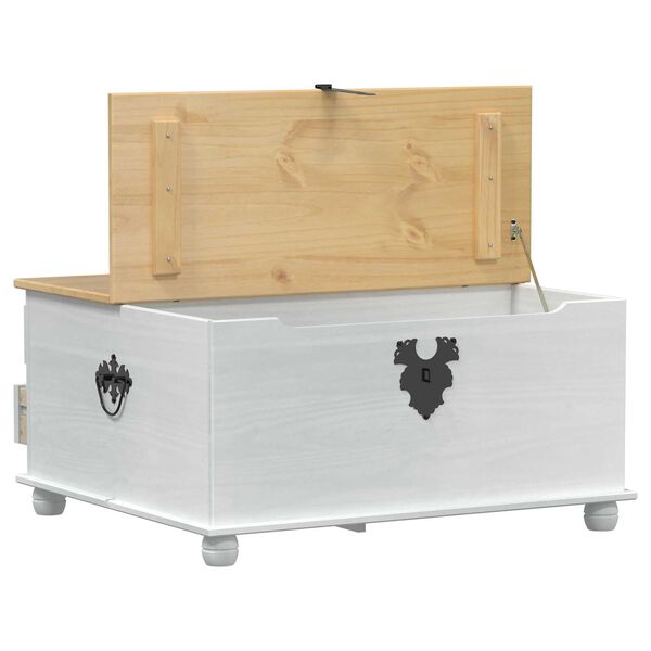 vidaXL storage box med skuff Hvit 90 x 78 x 45 cm Massiv furu