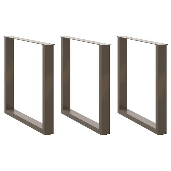 vidaXL Spisebordben U-formet 3 stk naturst&aring;l 80 x (72-73) cm st&aring;l