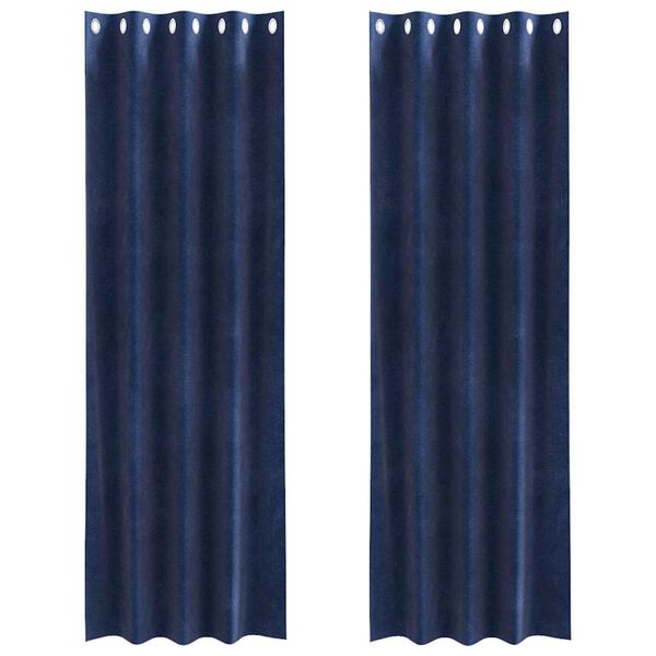 vidaXL Blendingsgardiner 2 pcs Mørkeblå 140 x 245 cm Fløyel