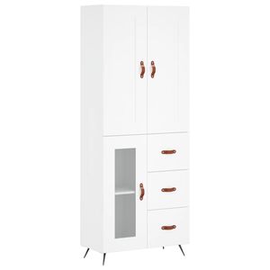 vidaXL Highboard hvit 69,5x34x180 cm konstruert tre