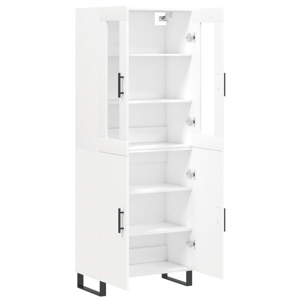 vidaXL Highboard hvit 69,5x34x180 cm konstruert tre