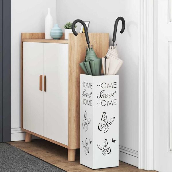 vidaXL Parasollstativ Hvit 15,5 x 15,5 x 49 cm Metall