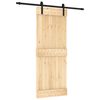 vidaXL Skyved&oslash;r Naturlig og svart 80 x 210 cm Massiv Furu Tre