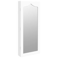 vidaXL Vegghengt smykkeskap med speil hvit 37,5x10x90 cm