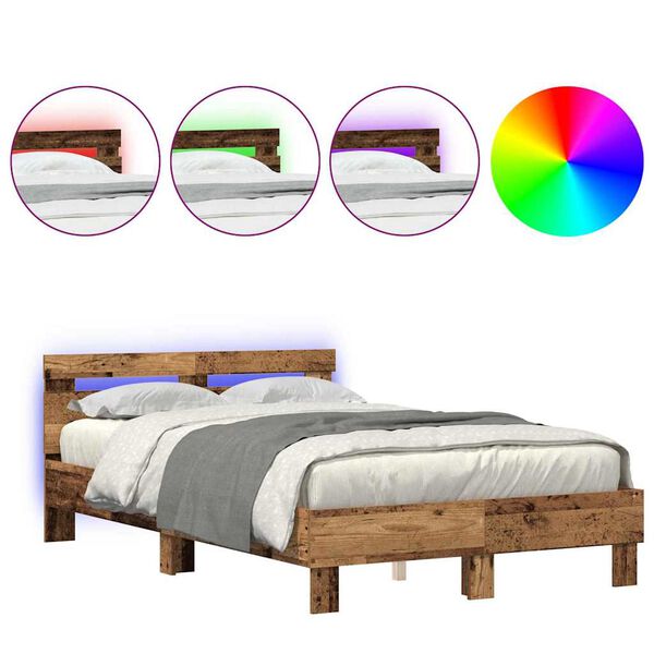 vidaXL Sengestamme Gammelt tre 120 x 190 cm Konstruert tre