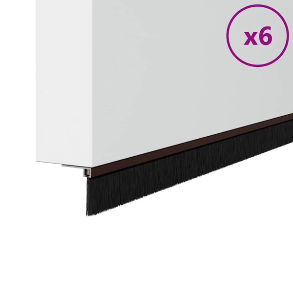 vidaXL Selvh&auml;ftende d&oslash;rb&oslash;rstetninger 6 pcs Brun 100 cm