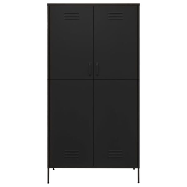 vidaXL Garderobe svart 90x50x180 cm st&aring;l