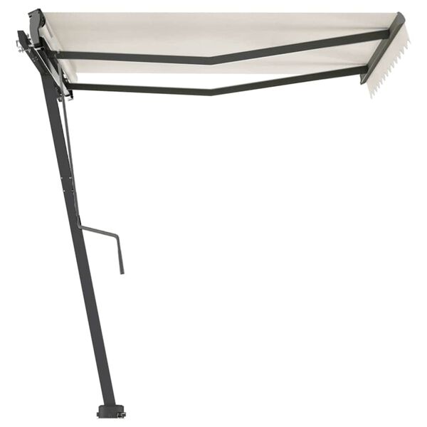 vidaXL Frittst&aring;ende manuell uttrekkbar markise 300x250 cm kremhvit