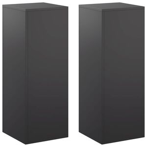 vidaXL Planteholder 2 pcs Svart 30 x 30 x 80 cm St&aring;l