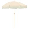 vidaXL Strandparasol Gul og hvit 160 x 160 x 196 cm Polyester og st&aring;l