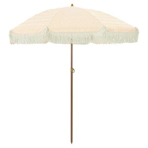 vidaXL Strandparasol Gul og hvit 160 x 160 x 196 cm Polyester og st&aring;l