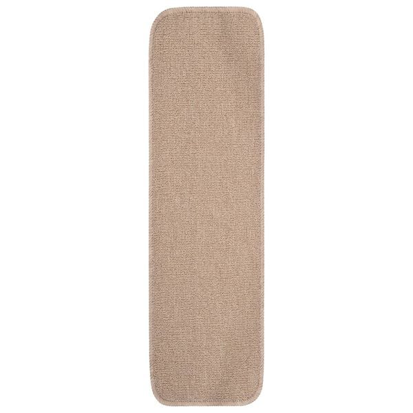 vidaXL Sklisikre trappematter 15 stk 75x20 cm beige rektangul&aelig;r