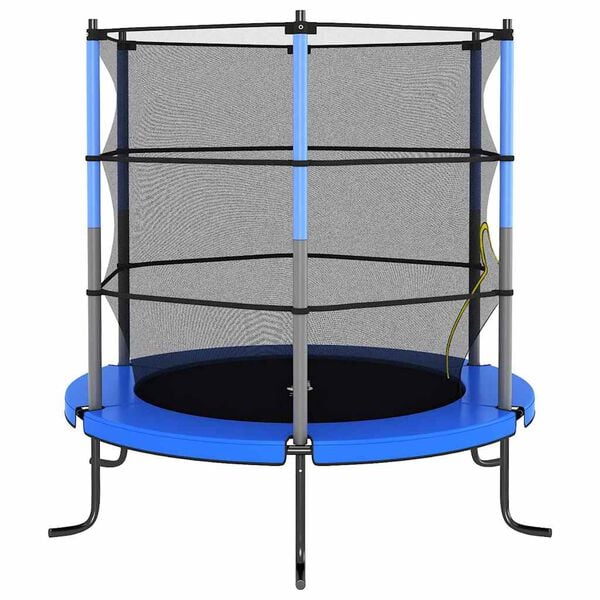 vidaXL Trampoline med sikkerhetsnett 140x160 cm bl&aring;