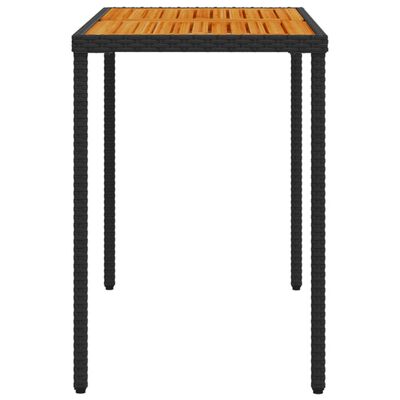 vidaXL Hagebord med topp i akasietre svart 115x54x74 cm polyrotting