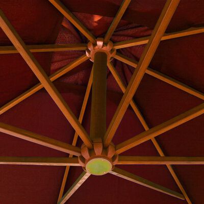 vidaXL Hengende parasoll med stolpe terrakotta 3x3 m heltre gran
