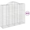 vidaXL Gabionkurver buede 25 stk 200x50x160/180 cm galvanisert jern