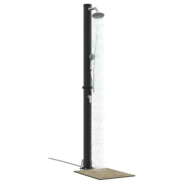 vidaXL Utendørs Soldusj Svart 217 cm PVC og Aluminium