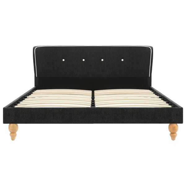 vidaXL Sengeramme mørkegrå jute 135x190 cm