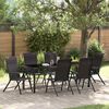 vidaXL Hage Spisegruppe 7 pcs Svart kaffe Poly rattan