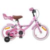 vidaXL Barnesykkel 12 Tommer for 2-4 &aring;r gammel Lys rosa