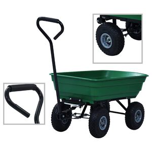 vidaXL Hagetralle 300 kg 75L gr&oslash;nn