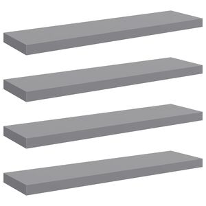 vidaXL Flytende vegghyller 4 stk gr&aring; 90x23,5x3,8 cm MDF