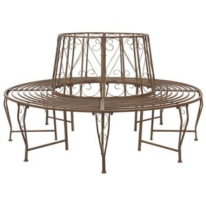 vidaXL Trebens 8-Antall seter &Oslash; 160 x 89 cm St&aring;l Antikk Brun Rund