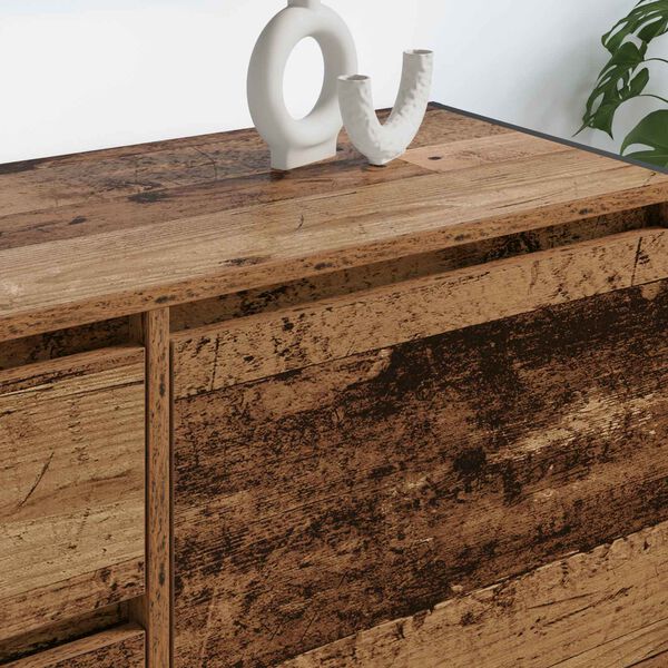 vidaXL TV-skap med skuff Gamle tre 100 x 36 x 49.5 cm Konstruert tre