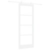 vidaXL Skyved&oslash;r ORKDAL Hvit 83 x 211 cm Massivt furutre og glass