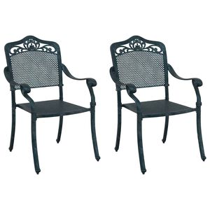 vidaXL Hage Stol 2 pcs gr&oslash;nn 64 x 62 x 93cm Aluminium
