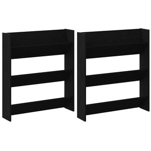 vidaXL Sko Skap 2 stk. 86 x 18 x 90 cm Konstruert tre Svart eik
