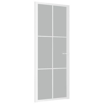 vidaXL Innerdør 83x201,5 cm hvit matt glass og aluminium